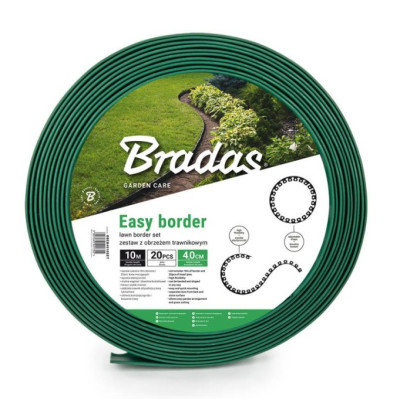 Бордюр газонний Bradas Easy Border 40ммх10м з комплектом кілків зелений (OBEGR4010SET)