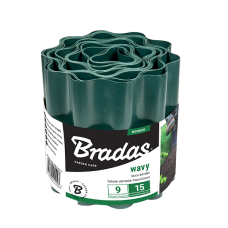 Бордюрна стрічка хвиляста BRADAS 9 м x 25 см зелений OBFG 0925