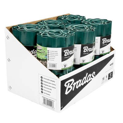 Бордюрна стрічка хвиляста BRADAS 9 м x 25 см зелений OBFG 0925