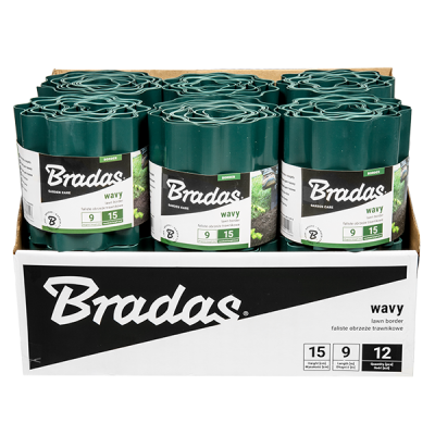 Бордюрна стрічка хвиляста BRADAS 9 м x 25 см зелений OBFG 0925