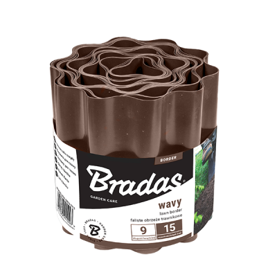 Бордюрна стрічка хвиляста BRADAS 9 м x 25 см коричнева OBFB 0925