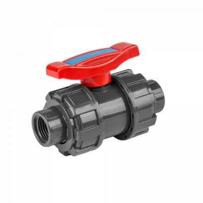 Кран шаровой равнопроходный Bradas 3/4" для труб ПВХ PN16 (DSRA16V2SF34F34)