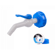 Набор Bradas IBC кран 1/2, соединение для шланга 13мм PP 45, гайка IBCS60x6, PTFE лента IBCS60-GTM451213