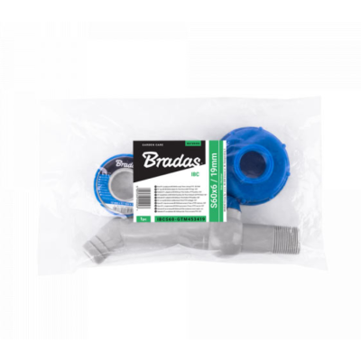 Набор Bradas IBC кран 1/2, соединение для шланга 13мм PP 45, гайка IBCS60x6, PTFE лента IBCS60-GTM451213