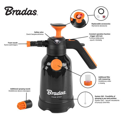 Обприскувач пневматичний Bradas Foam Spray 2л (AS0200F/SF)