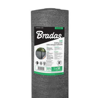 Сетка для затенения Bradas 55% 1,2х50м 60г/м2 (AS-CO6012050GY) Сетка для затенения Bradas 55% 1,2х50м 60г/м2 (AS-CO6012050GY)
