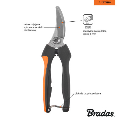 Секатор с проходным лезвием Bradas V-Series Precission (KT-V1046)