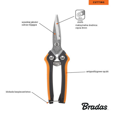 Секатор с прямым лезвием Bradas V-Series-D (KT-V1037) Секатор с прямым лезвием Bradas V-Series-D (KT-V1037)
