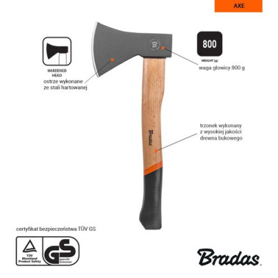 Сокира Bradas Wood 800г (KT-SW1080)